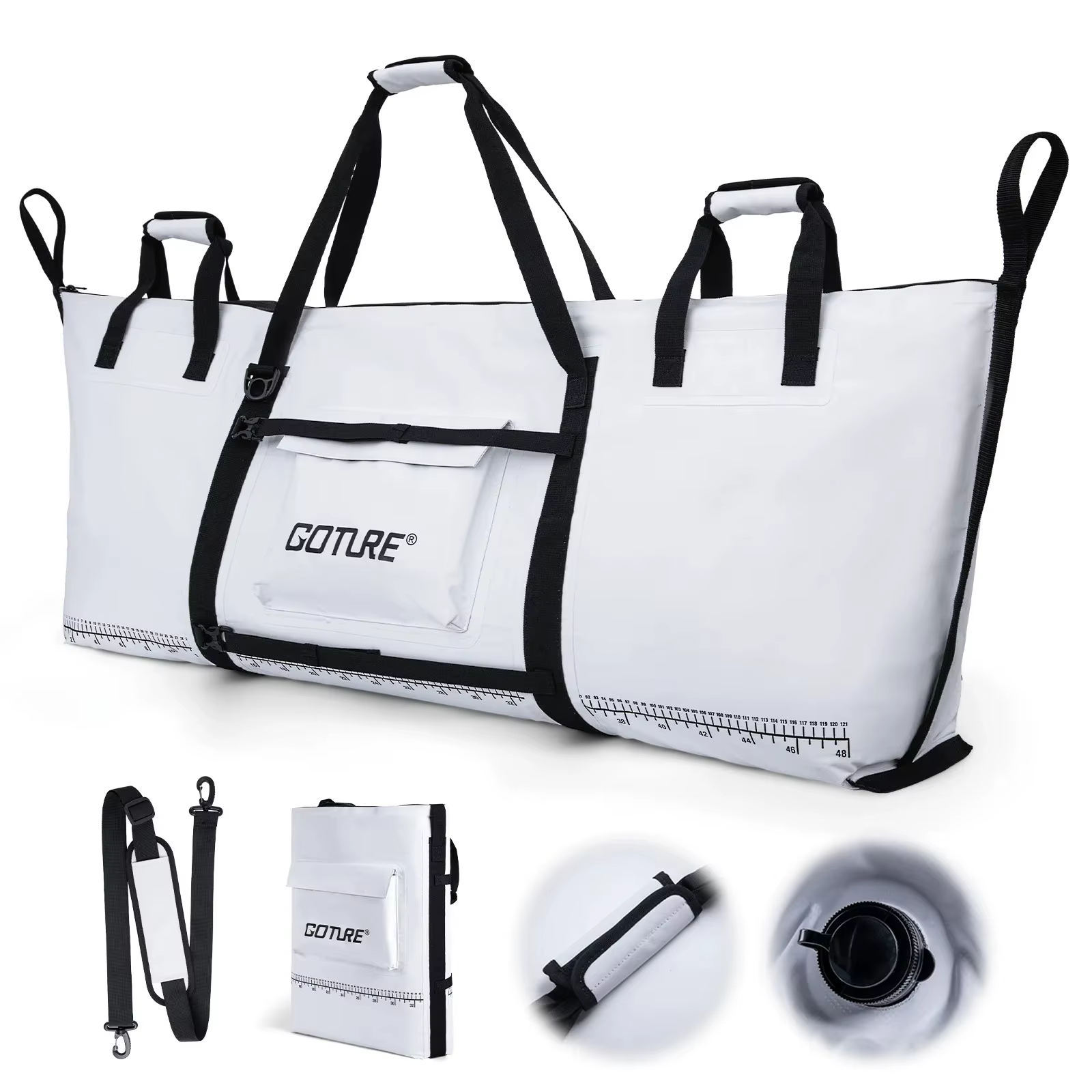 Nevera de pesca Goture impermeable PVC 500D con regla medición