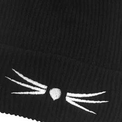 Gorro de invierno para mujer lana orejas gato visón sintético