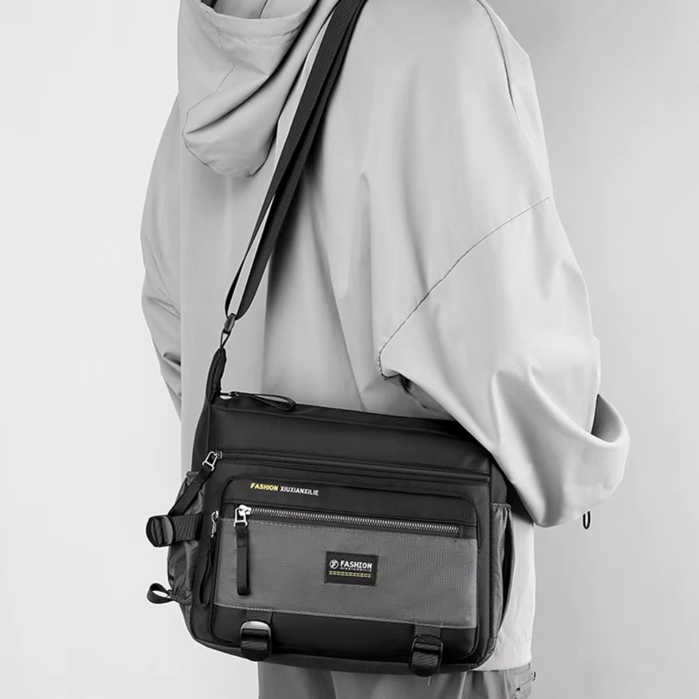 Bolso Bandolera Nylon Cuadrada Gran Capacidad con Cremallera – Unisex - imagen 5