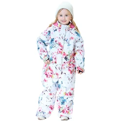 Traje de esquí impermeable y cortaviento para niños: mono una pieza