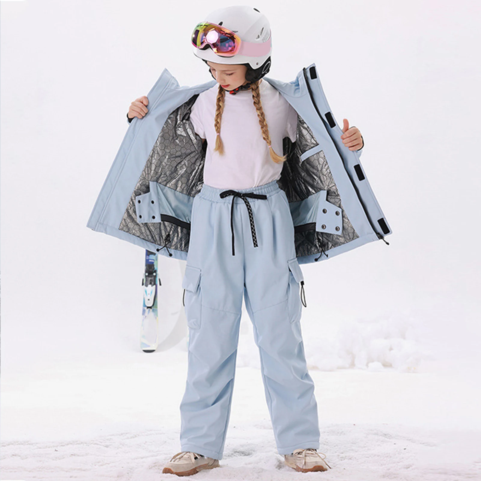 Conjunto de esquí impermeable para niños, a prueba de viento - imagen 4