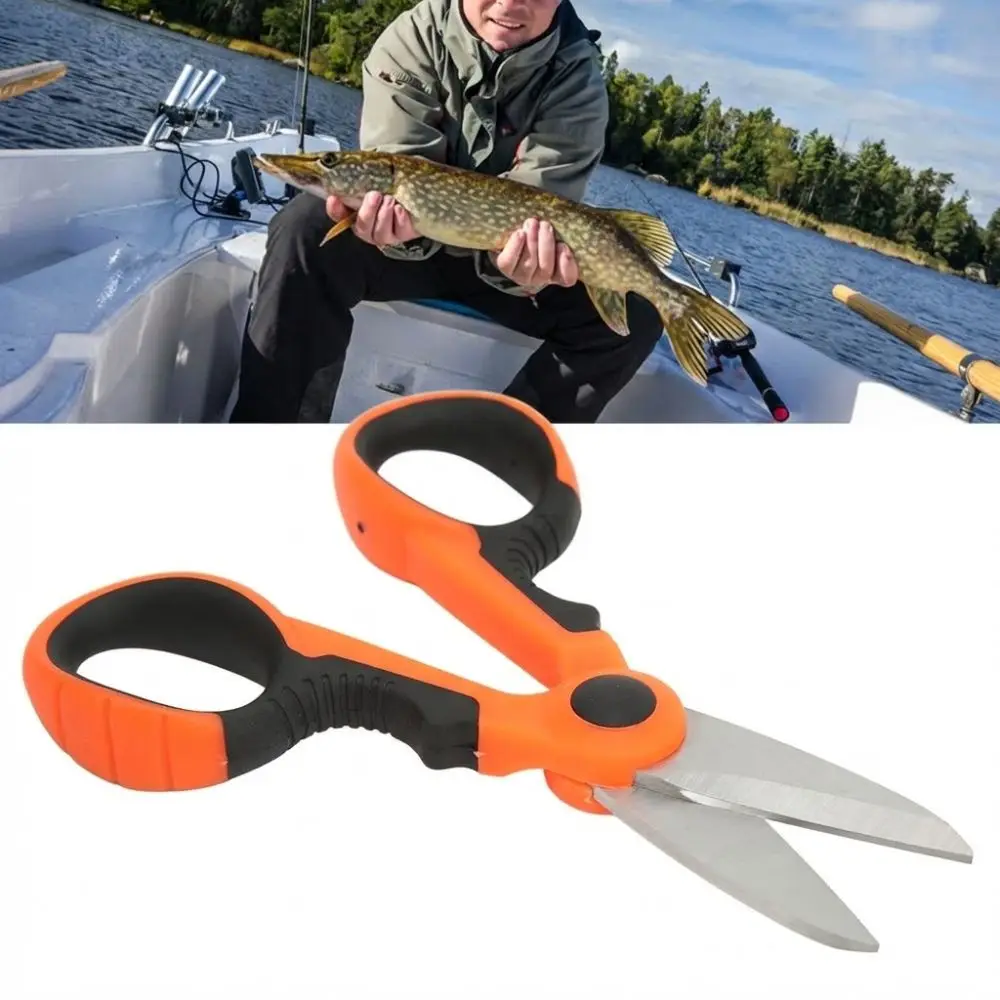 Tijeras cortalínea inox dentadas con mango antideslizante para pesca - imagen 3