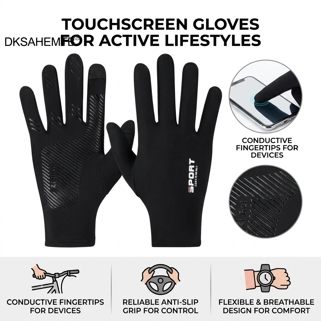 Guantes antideslizantes transpirables con pantalla táctil para bici - imagen 5
