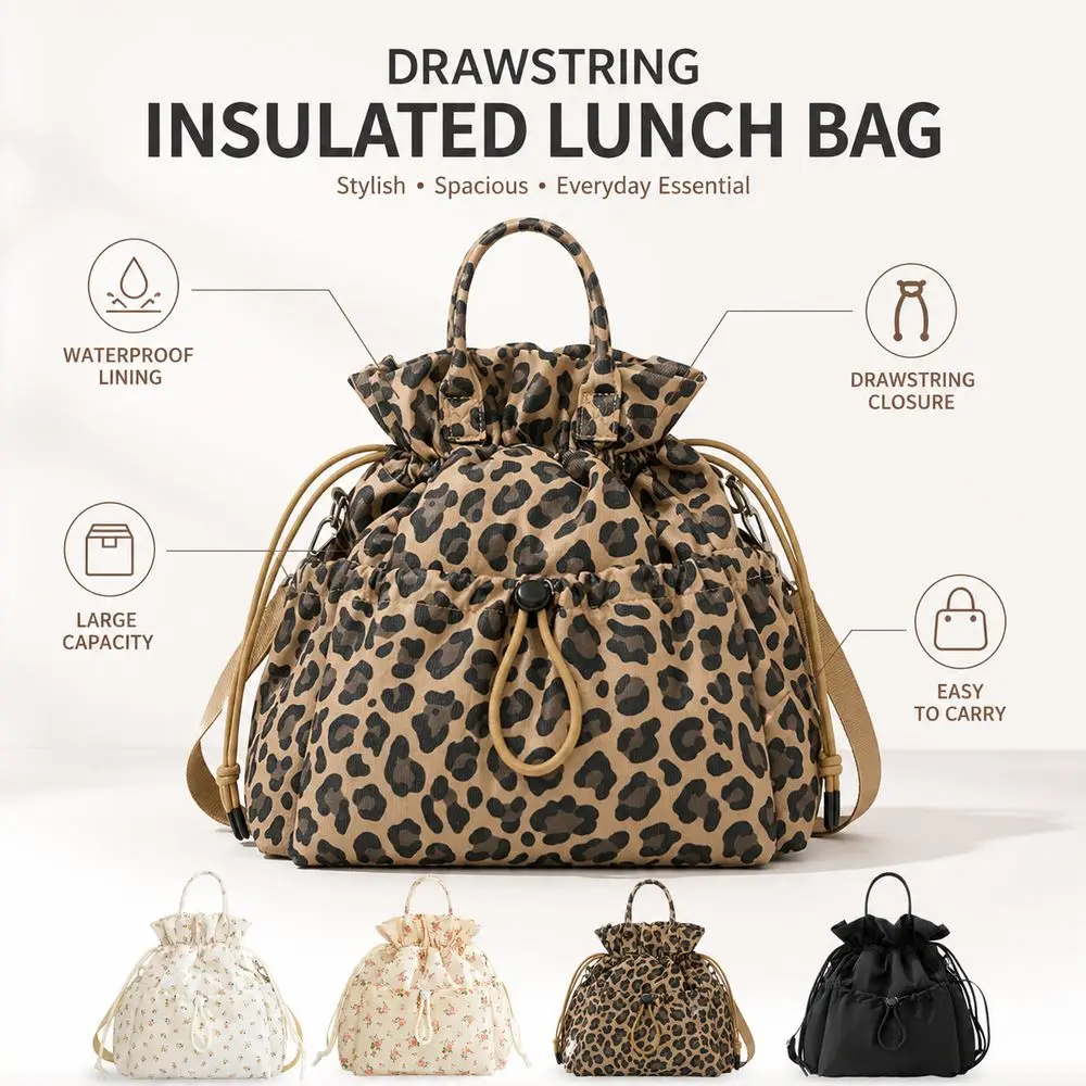 Bolsa térmica impermeable con cordón y asa portátil de capacidad - imagen 3