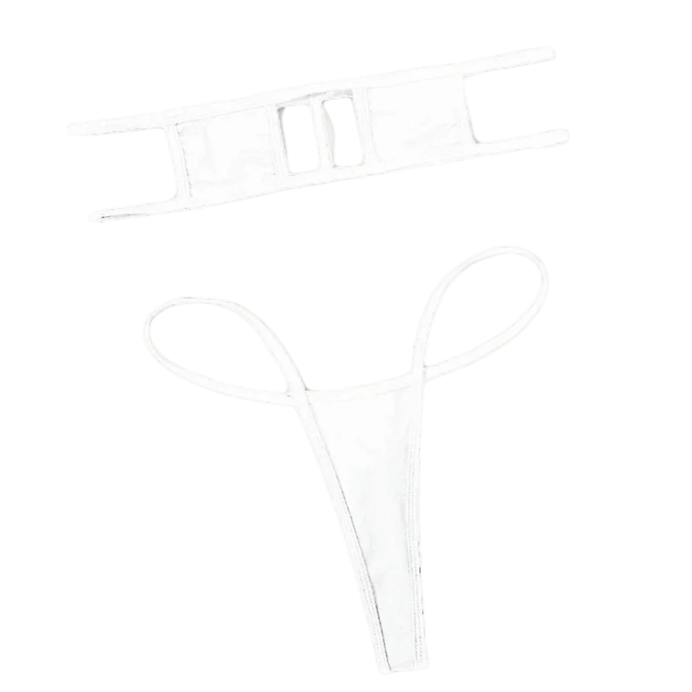 Bikini de leopardo con tanga de aberturas y lencería de verano