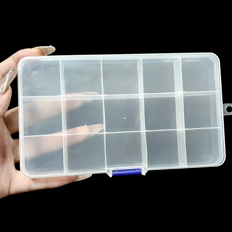 Caja de señuelos cuadrada con organizador portátil y ganchos - imagen 2