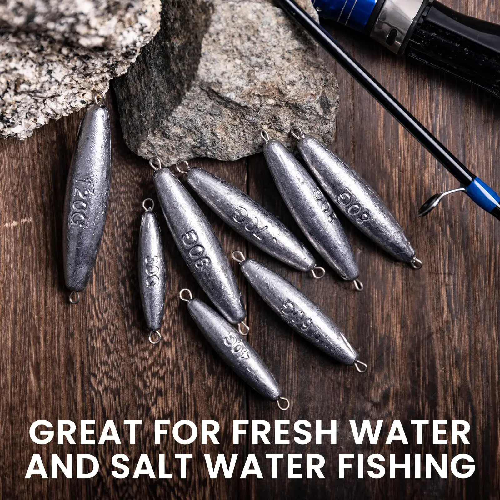 Plomos de plomo puro macizo para pesca con mosca en agua dulce - imagen 5
