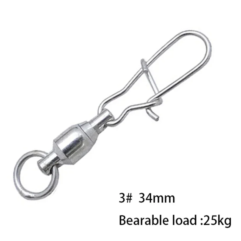 OUTKIT Giratorios de pesca con rodamientos broche plateado, inoxidable - imagen 5