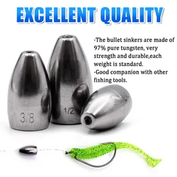Plomo de tungsteno FishTrip 1,8‑14 g – Pesas de pesca estilo Texas/Carolina