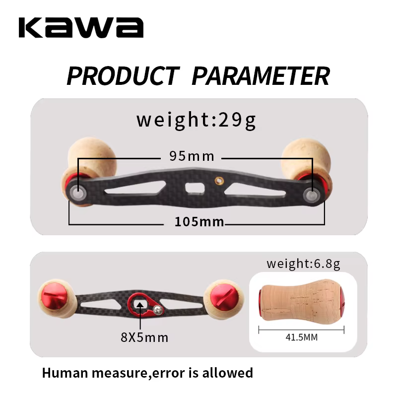 Kawa Mango de Carrete Baitcasting Carbono con Perilla Madera - imagen 5