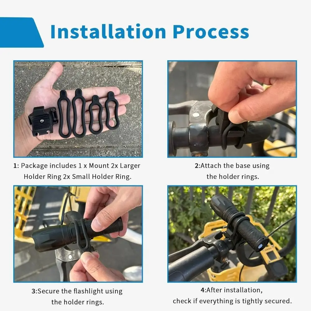 Soporte antideslizante para linterna de bicicleta universal ajustable - imagen 2