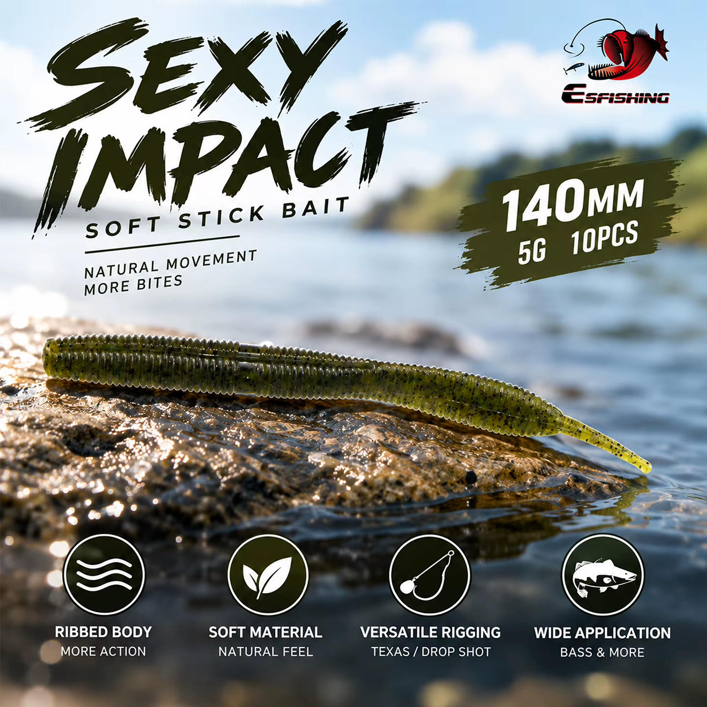 Vinilo Esfishing Impacto 140mm para Pesca en el Mar - imagen 5
