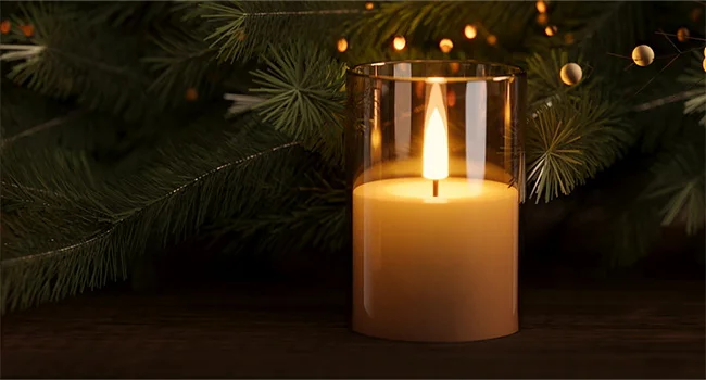 Centro de mesa con velas LED