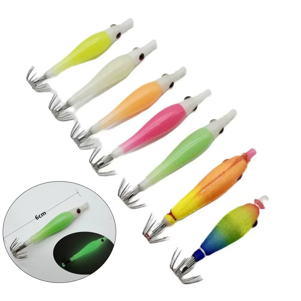 Señuelo Jigging de Calamar Luminoso – Silicone para Pesca Marina - imagen 2