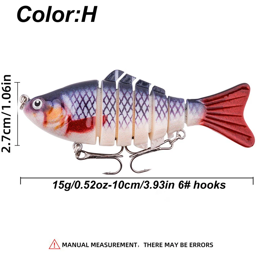 Crankbait multiarticulado con ojos 3D realistas