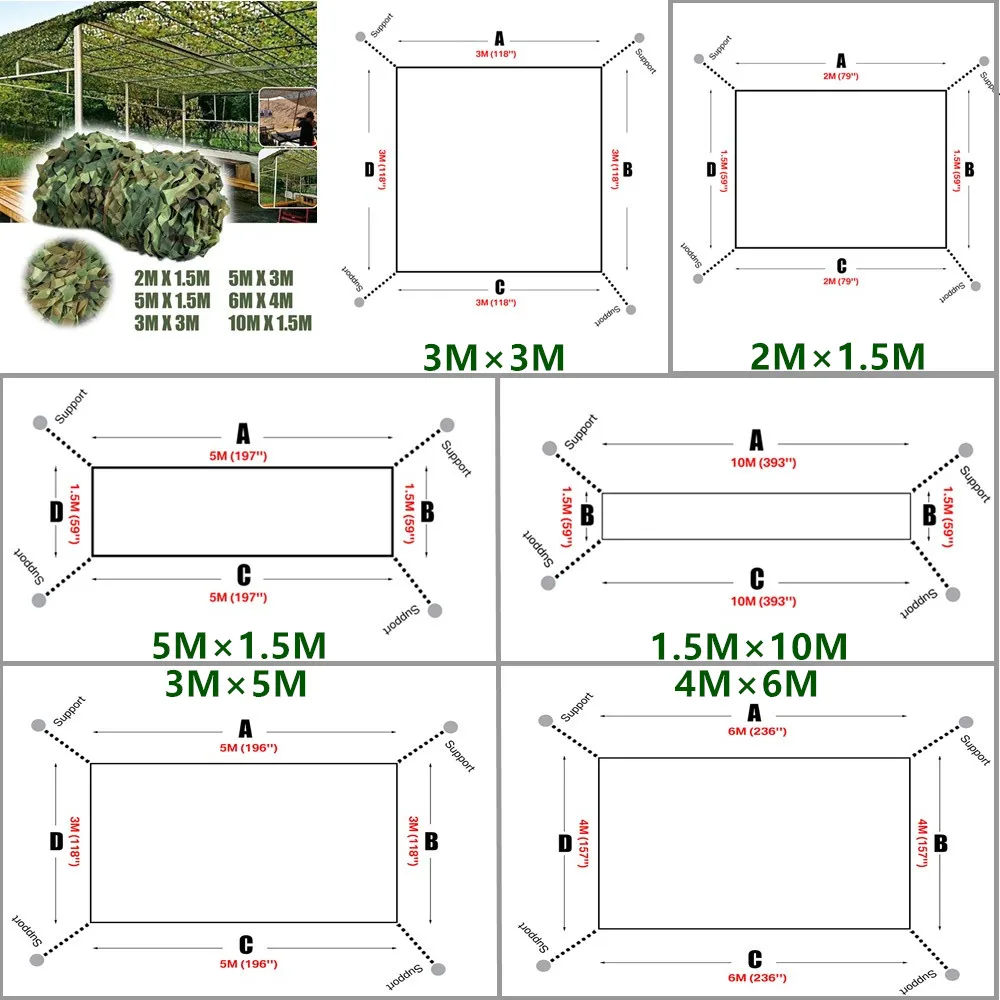 Hide woodland Red de camuflaje resistente para pesca
