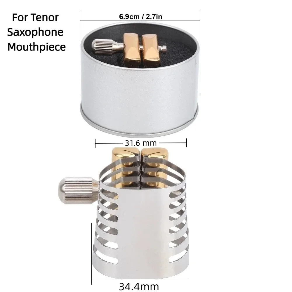Abrazadera saxofón acero inoxidable con clip plateado de tornillo - imagen 2