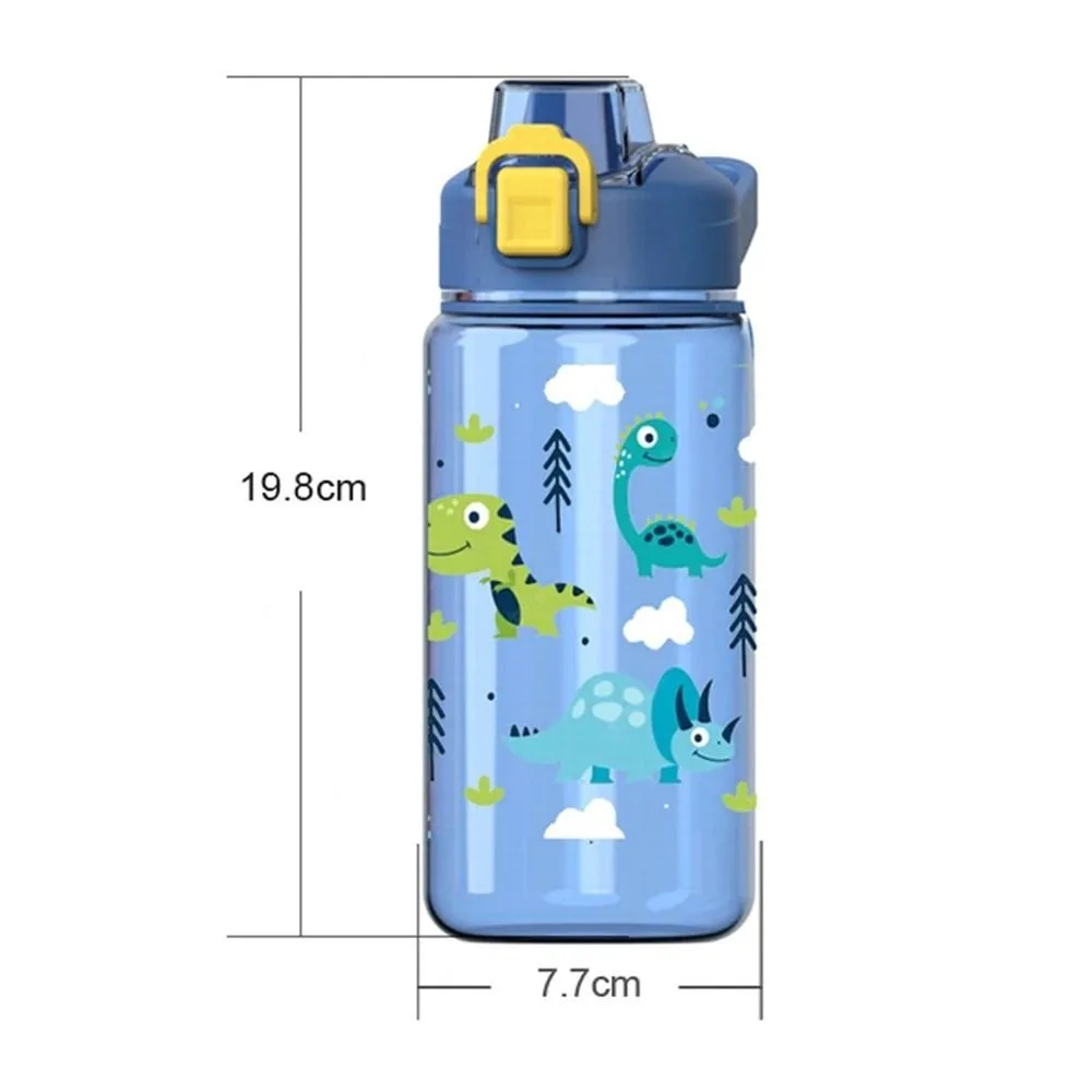Botella de agua portátil con diseño de dinosaurio en color verde