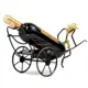 Estante para vino hierro forjado estilo retro rickshaw con copas