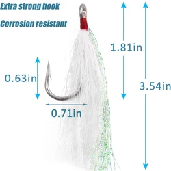 Bucktail Teasers Anzuelos Jig Head inox Mylar para agua salada