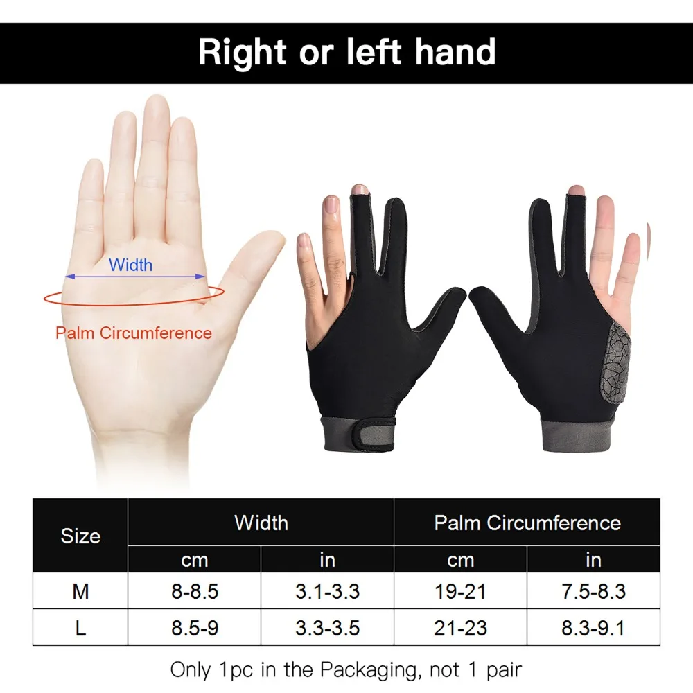 Guantes de billar antideslizantes transpirable y ligeros, flexibles - imagen 4
