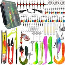 Kit de señuelos para lubina con anzuelos giratorios y tijeras flotantes