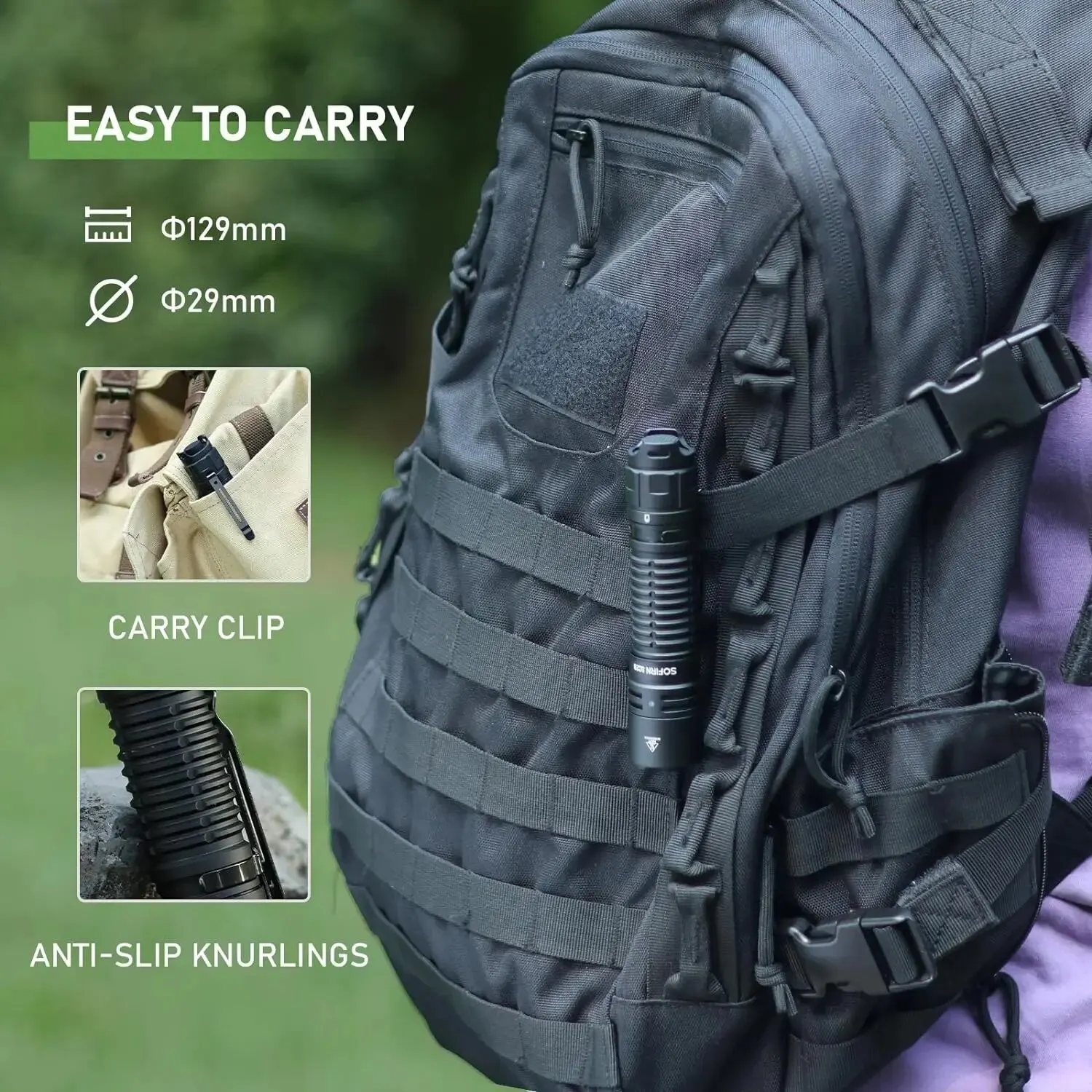 Linterna recargable SOFIRN SC28 XHP50B EDC tipo C IPX8 para camping - imagen 5