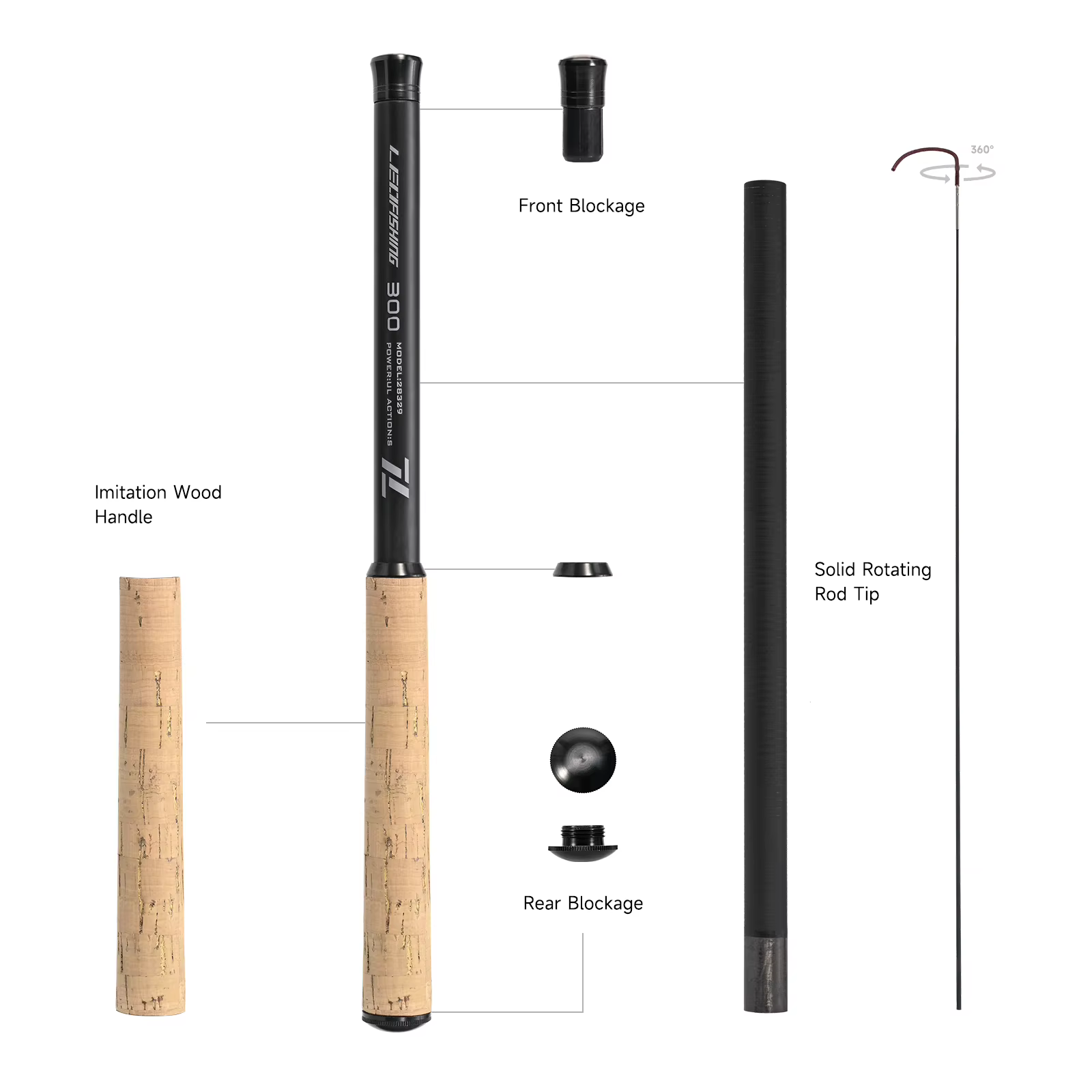 Caña Tenkara de Fibra de Carbono Ultraligera, Seccional 2.7M para Trucha - imagen 3