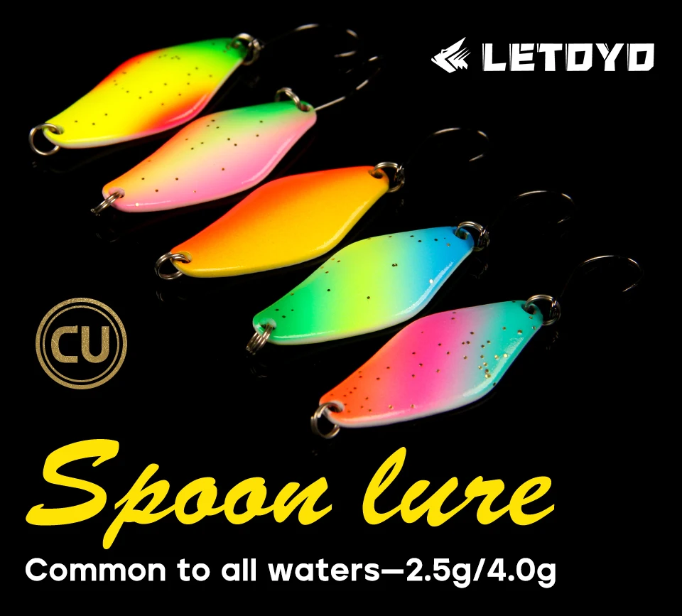 Señuelo LETOYO rombo cuchara UV luminoso vista frontal