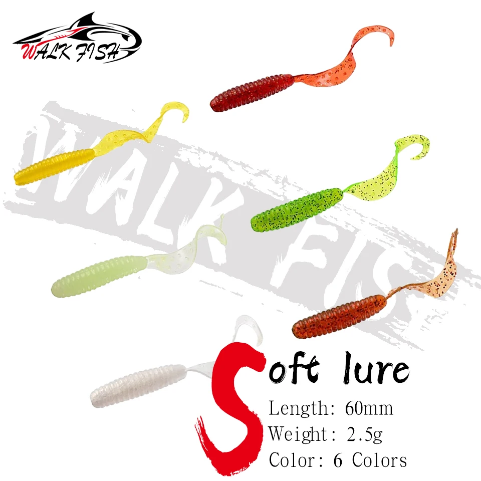 Walk Fish señuelos blandos vinilo olor camarón para lubina - imagen 4