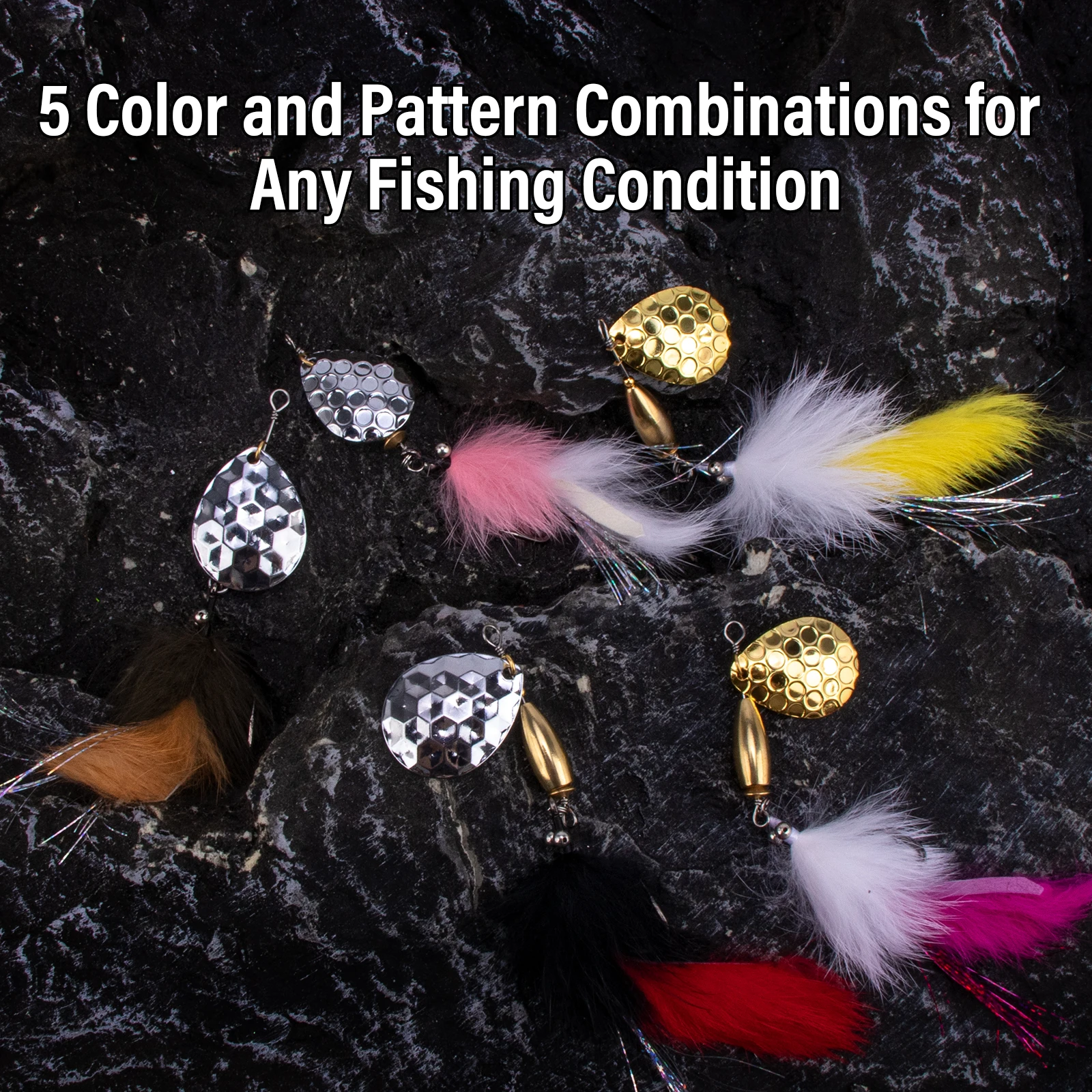 Bunny Streamer Spinner de pesca cola gallo emplumada para trucha lubina - imagen 2