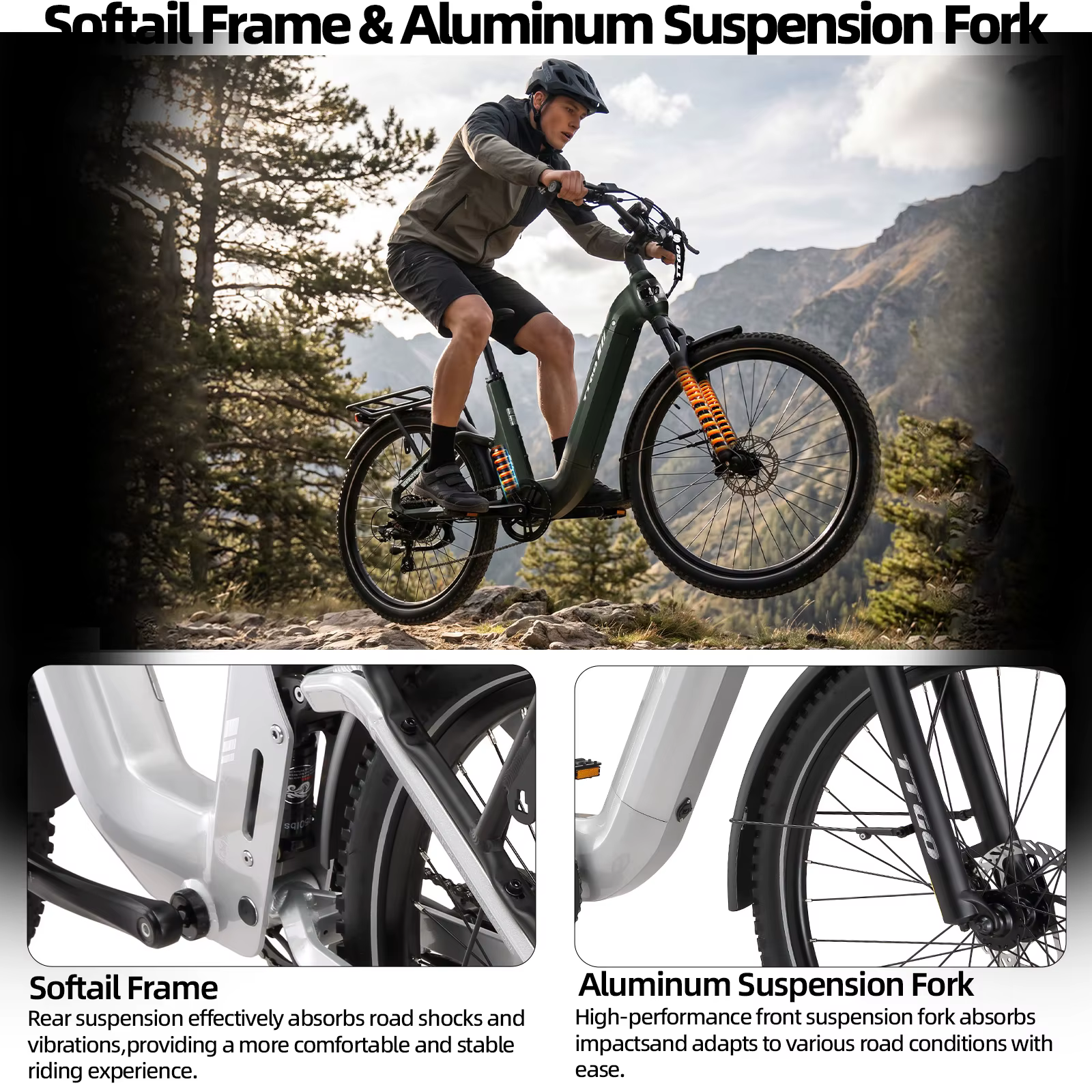 E-Bike Suvo S6 con Suspensión y Frenos Hidráulicos – 48V 15Ah - imagen 3