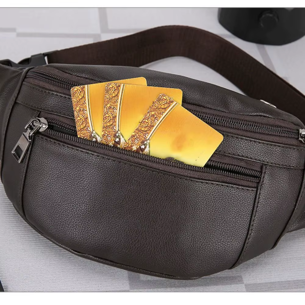 Bolsa de Cintura Impermeable de Cuero para Exteriores y Negocios - imagen 2