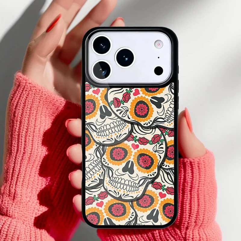 Detalles florales y calavera
