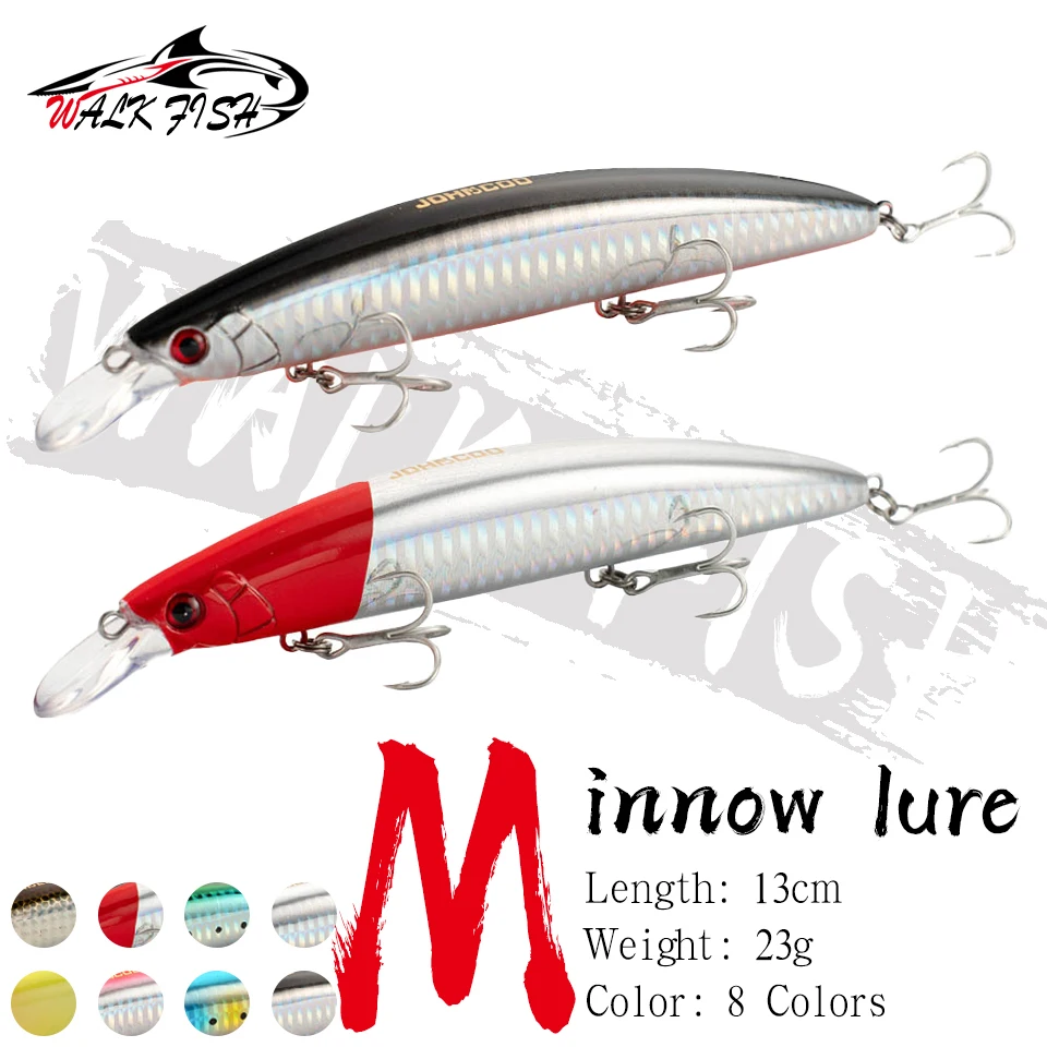 WALK FISH Jerkbait Minnow flotante con lance largo para lubina y perca - imagen 3