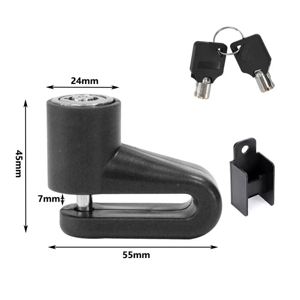 Candado de disco para bicicleta con llave y soporte