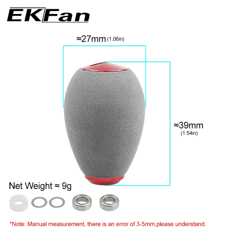 EKFan Knobs de Carrete – Grip EVA gris para pesca spinning - imagen 3
