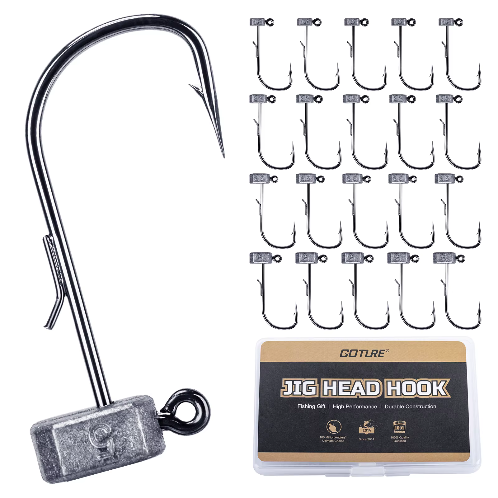 Goture Anzuelos Jig Head con soporte para señuelos – lubina y carpa