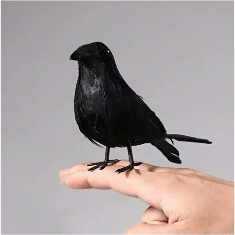 Señuelo cuervo negro repelente de aves – Figura jardín exterior - imagen 3