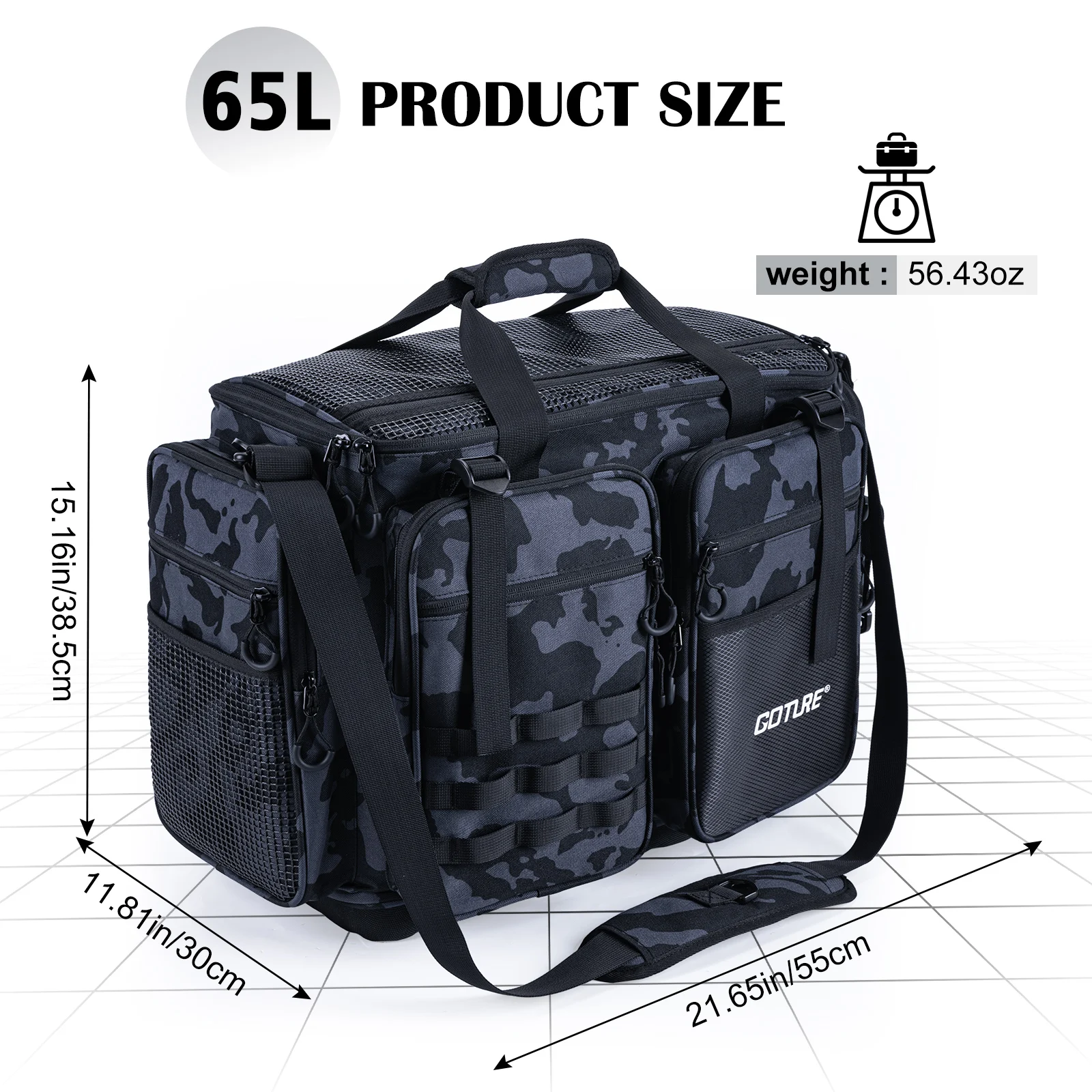 Bolsa impermeable Goture 65L para señuelos y aparejos de pesca