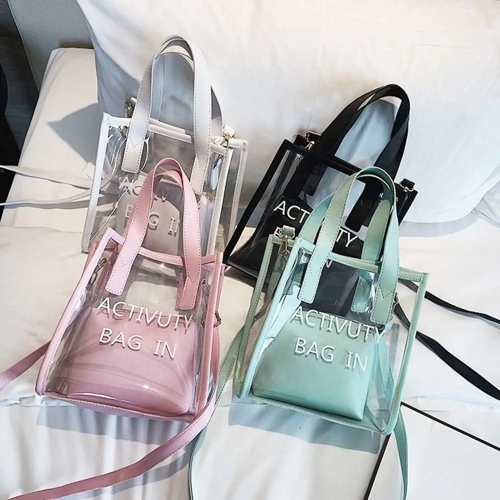 Bolso de gelatina transparente PVC para mujer bandolera cruzada - imagen 3