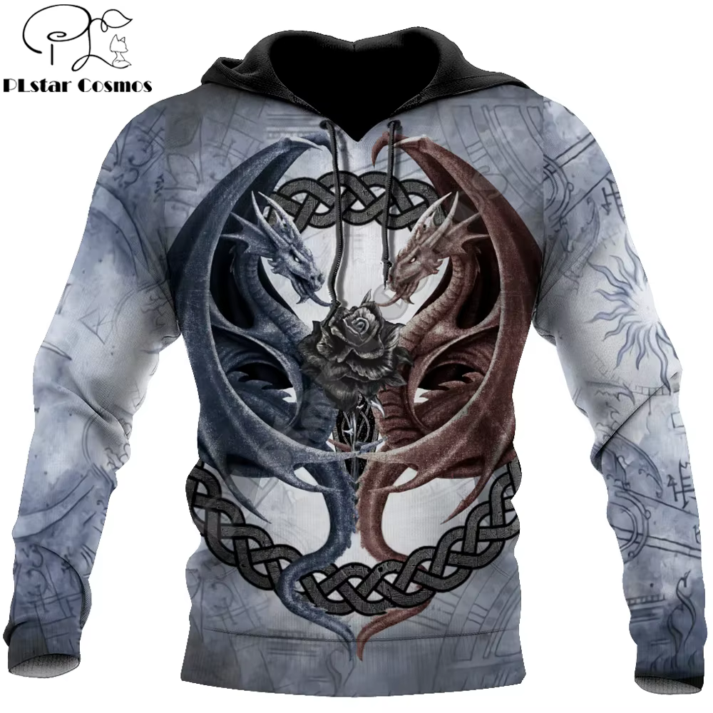 Sudadera pesca 3D PLstar Cosmos Dragon – Estampado de rosas