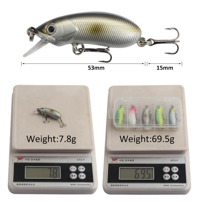 Wobbler Minnow Crankbait flotante duro ABS para carpa y perca - imagen 4
