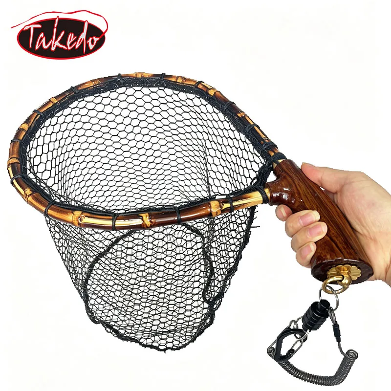Red de pesca TAKEDO HM02 con mango curvo de ébano y goma - imagen 2