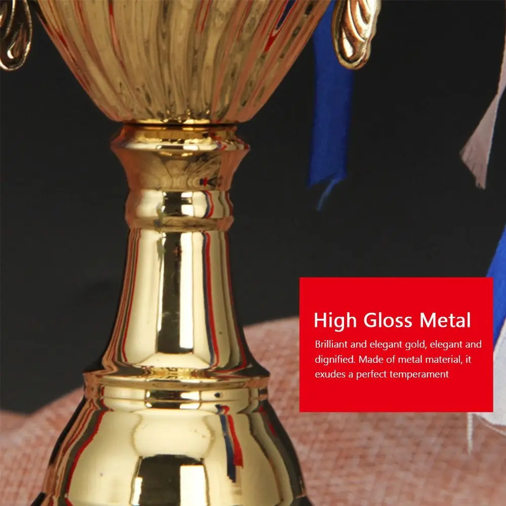Trofeo metal dorado escultórico sin tapa, gran tamaño campeón - imagen 2