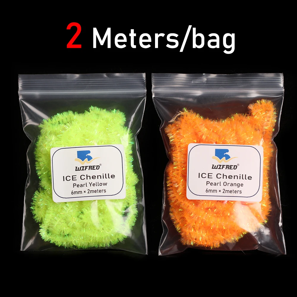 Wifreo Antron Ice Dub Chenilla – Hilo trenzado brillante para trucha - imagen 3