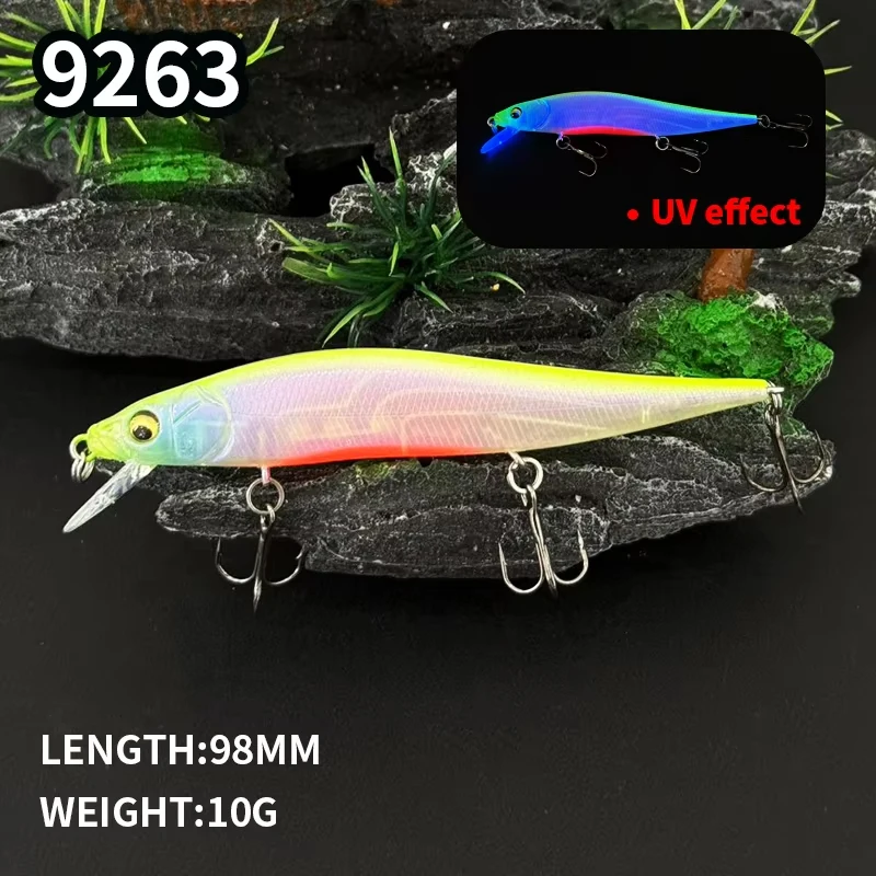 Señuelo Jerkbait Minnow flotante y suspendido para lubina - imagen 2
