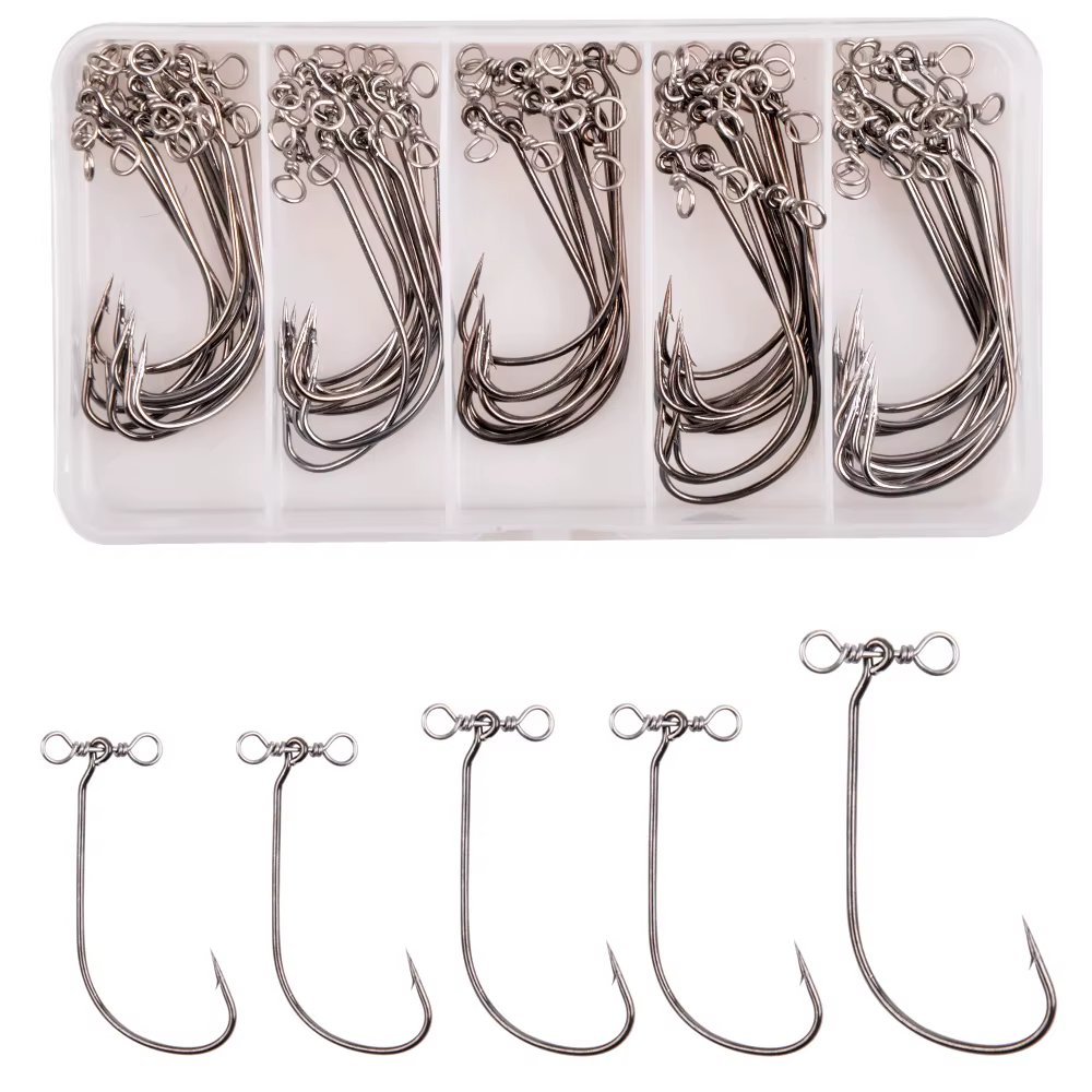 Anzuelos In-Line Direct Pull con Giratorio para Lubina Crappie 2/0-4/0 - imagen 3