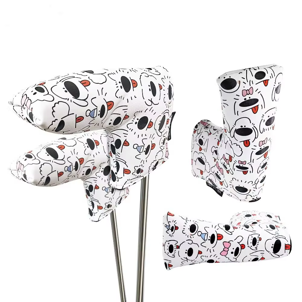 Funda impermeable de cuero PU para palos de golf con cachorro - imagen 3