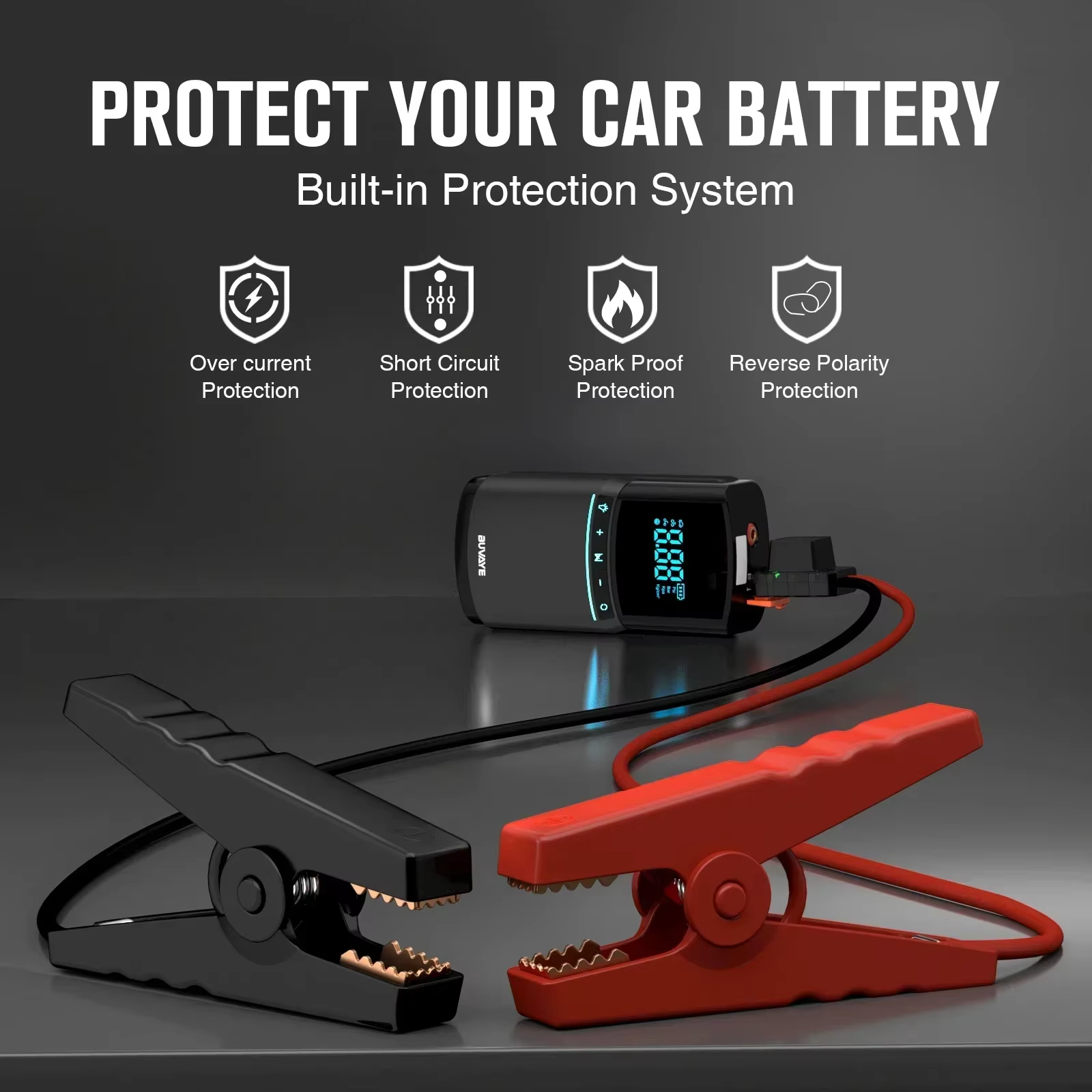 Arrancador Coche BUVAYE 2000A con Compresor 150PSI y Power Bank 10000mAh - imagen 5